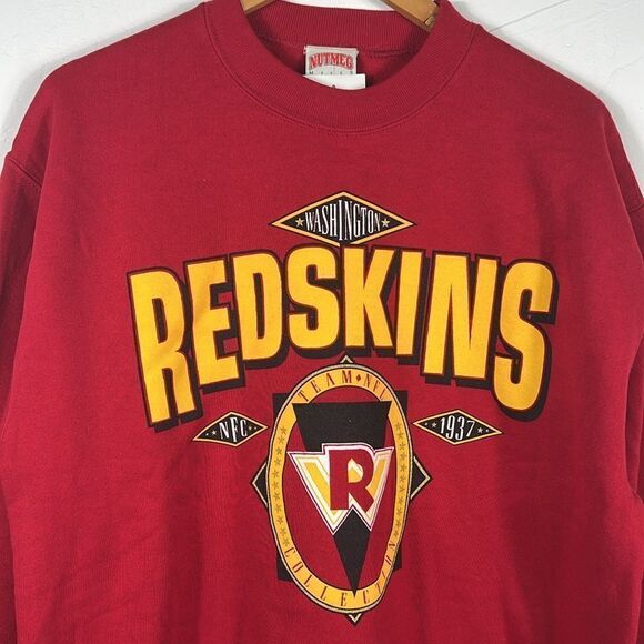 🔥🏈 “NWT” Vintage WASHINGTON REDSKINS Nutmeg RARE Crewneck Sweatshirt - Sz Lg - Picture 2 of 11